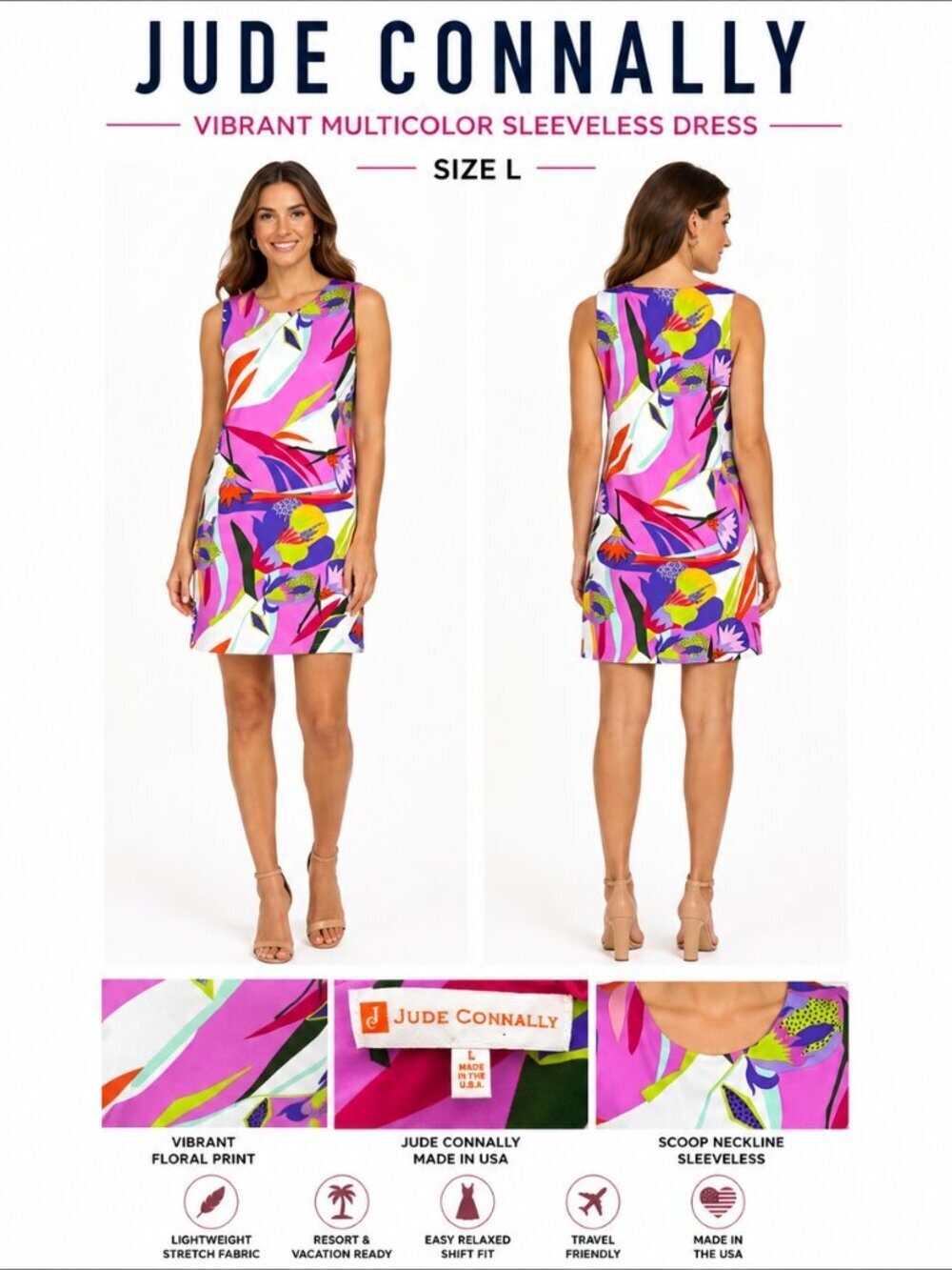JUDE CONNALLY MULTICOLOR FLORAL DRESS L